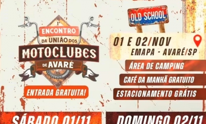 Encontro de motoclubes de Avaré acontece nos dias 1º e 2 de novembro