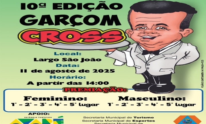 Garçom Cross acontece no dia 11 de agosto no Largo São João