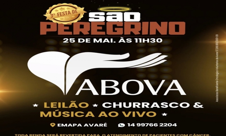 Festa de São Peregrino em prol da Abova ocorre neste domingo no recinto da Emapa