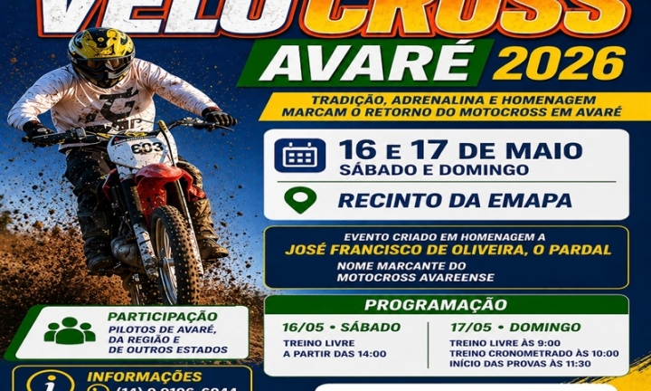 Velocross Avaré 2026 resgata tradição do motocross na cidade