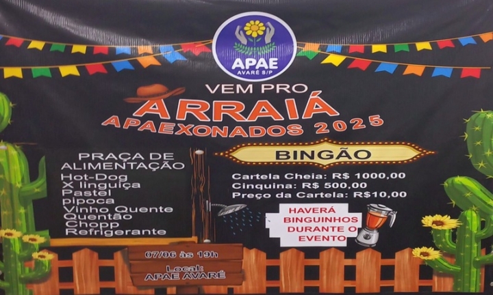 APAE de Avaré promove seu tradicional Arraiá APAEXONADOS 2025