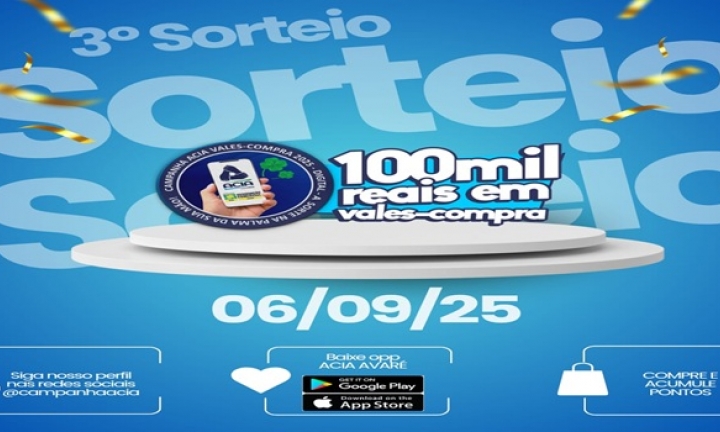Campanha A Sorte Na Palma Da Sua Mão terá seu 3º sorteio no dia 06/09