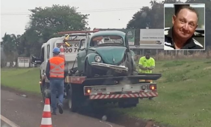 Motorista morre em batida entre caminhão e Fusca na Rodovia João Mellão