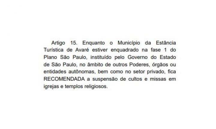 Pastor diz que prefeito teria liberado templos para realização de cultos