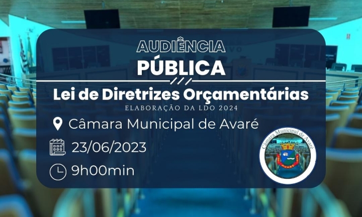 Audiência Pública apresenta propostas para elaboração da LDO 2024