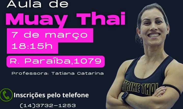 Secretaria da Mulher realiza aula gratuita de Muay Thai no dia 7 de março