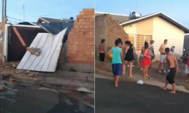 Caminhão desgovernado atinge casas e carros no Bairro Mário Bannwart