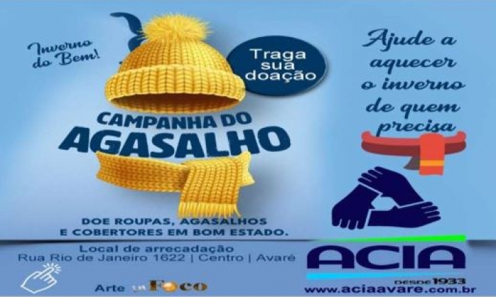 Campanha do agasalho da ACIA termina no próximo dia 18 de julho