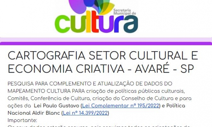 Secretaria lança cartografia para mapear setor cultural da cidade