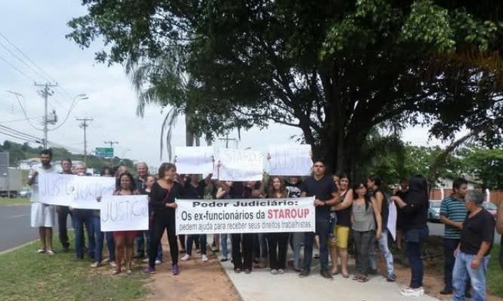 Ex-funcionários da antiga Staroup protestam por seus direitos em Avaré