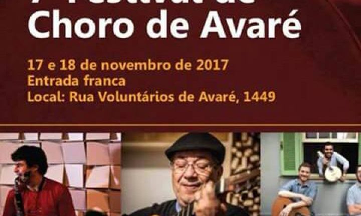 7º Festival de Choro de Avaré será nos dias 17 e 18