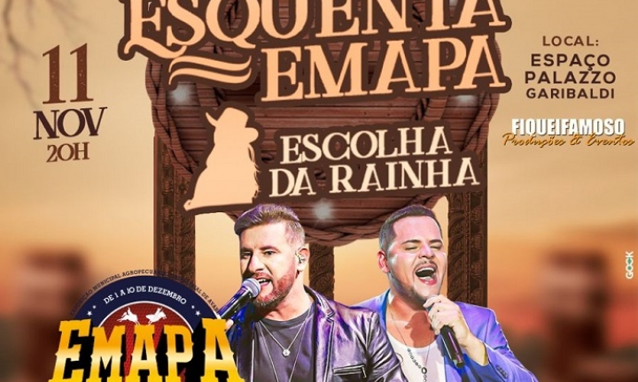 Baile para escolha da Rainha da Emapa acontece neste sábado, 11