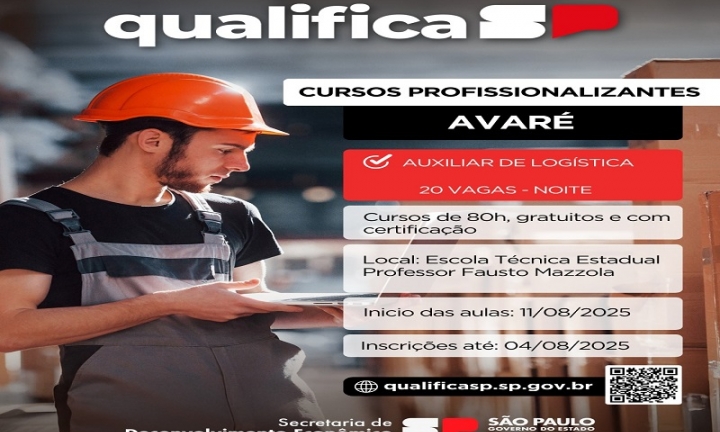 Curso profissionalizante de Auxiliar de Logística está com inscrições abertas