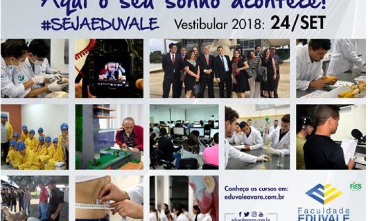 Eduvale está com inscrições abertas para o Vestibular 2018