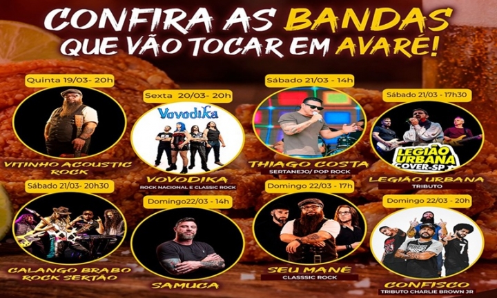 Festival do Torresmo e do Burg de Avaré divulga as atrações musicais