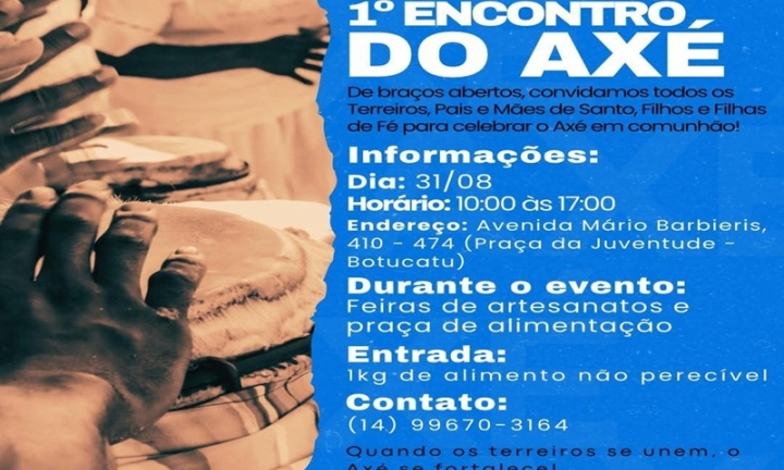 1º Encontro do Axé em Botucatu promove unidade contra racismo e intolerância religiosa