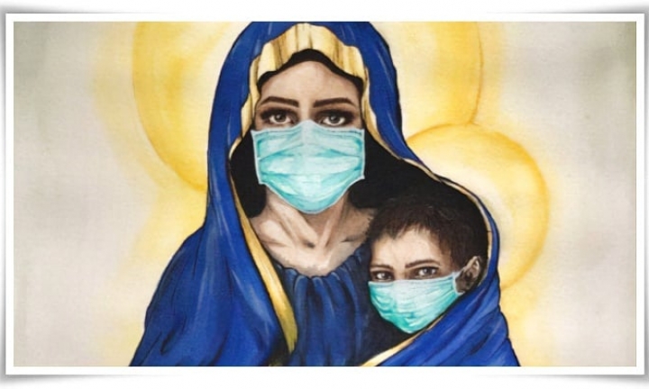 A curiosa imagem da Virgem Maria protetora contra o coronavírus
