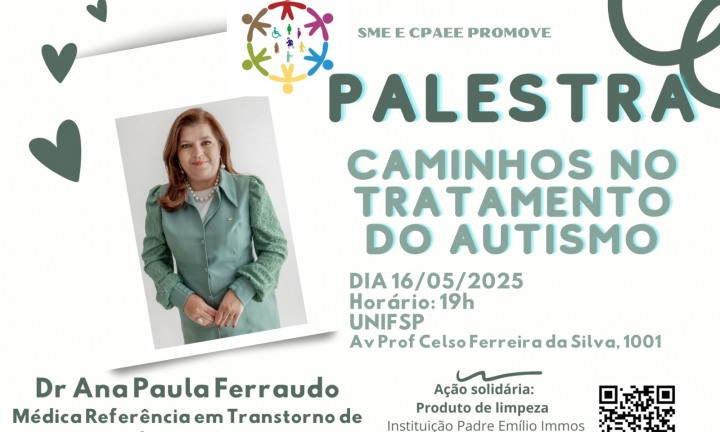 Palestra vai discutir importância da informação para inclusão da criança autista