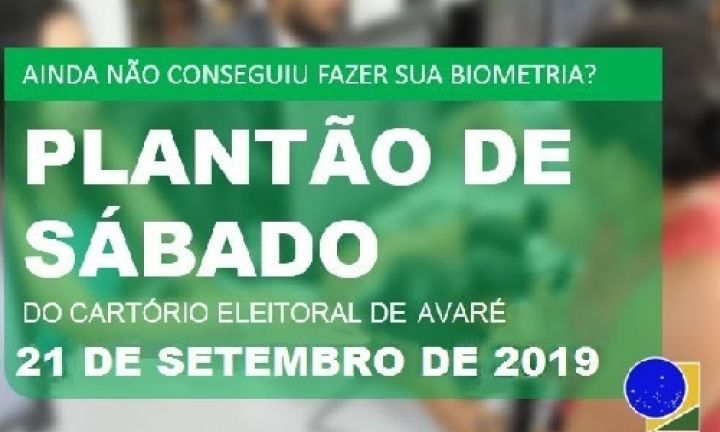 Cartório Eleitoral fará plantão biométrico neste sábado