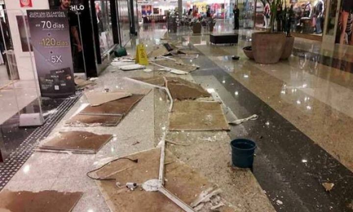 Temporal causou sérios danos ao Shopping de Botucatu