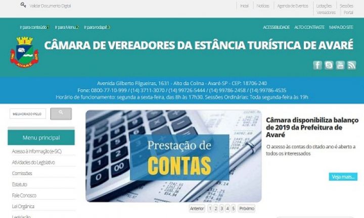 Câmara disponibiliza balanço de 2019 da Prefeitura de Avaré