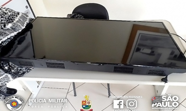 Vendedor e comprador de televisão furtada são detidos pela Polícia Militar