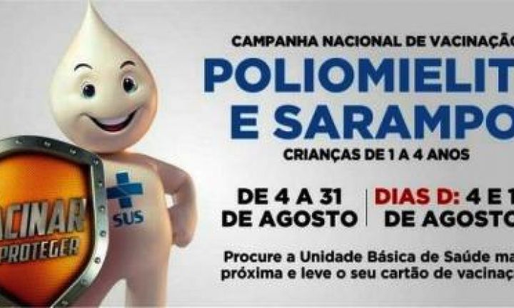 Vacinação contra pólio e sarampo começa neste sábado