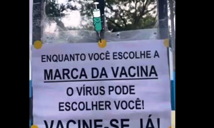 “Enquanto você escolhe a vacina, o vírus pode escolher você”, alerta a Saúde