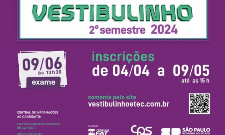 ETEC Fausto Mazzola abre inscrições para Vestibulinho do 2º semestre