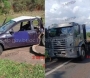 Passageiro morre após batida entre caminhão e carro na Rodovia João Mellão