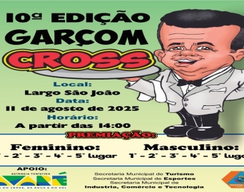 Garçom Cross acontece no dia 11 de agosto no Largo São João