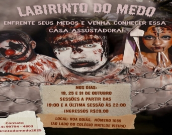 Labirinto do Medo está de volta a Avaré nos dias 19, 25 e 31 de outubro
