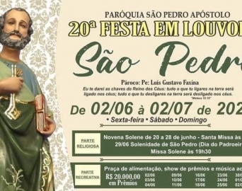 Paróquia de São Pedro terá um mês de festa em homenagem ao Padroeiro