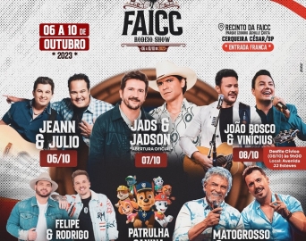 FAICC Rodeio Show começa na sexta-feira (6) em Cerqueira César