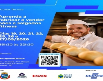 Curso de fabricação e venda de pães e salgados fitness está com inscrições abertas