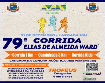 Corrida Elias Ward segue com inscrições abertas até 29 de dezembro
