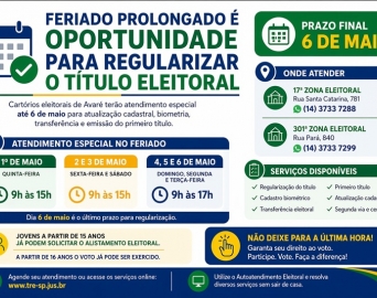 Feriado prolongado será oportunidade para regularizar o título eleitoral