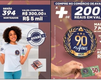 ACIA promove no sábado, 26, o terceiro sorteio da campanha dos 90 anos