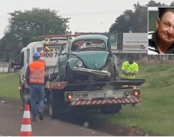 Motorista morre em batida entre caminhão e Fusca na Rodovia João Mellão
