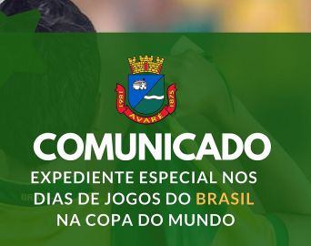 Prefeitura estabelece expediente diferenciado em dias de jogos do Brasil