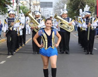 Banda Marcial estreou no desfile dos 157 anos de Avaré