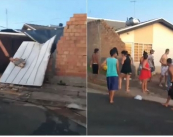 Caminhão desgovernado atinge casas e carros no Bairro Mário Bannwart