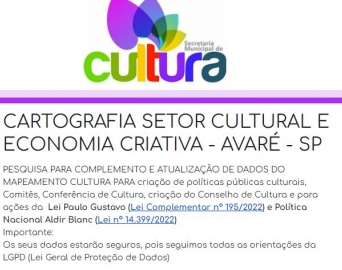 Secretaria lança cartografia para mapear setor cultural da cidade