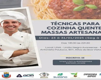 Curso sobre massas artesanais está com pré-inscrição aberta em Avaré