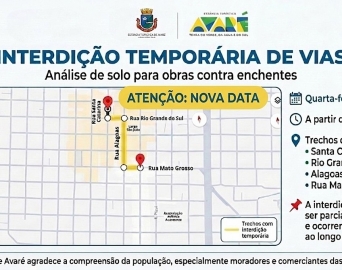 Ruas do centro passam por interdição temporária nesta quarta-feira, 25