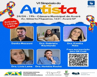 6º Simpósio do Autismo, que acontece no dia 24 de abril, está com inscrições abertas