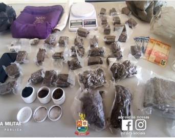 Homem é preso pela PM com mais de 1 kg de drogas variantes da maconha
