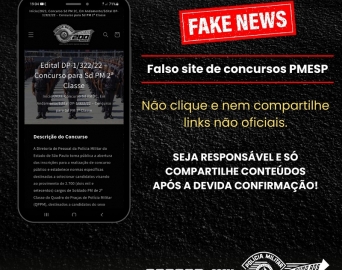 Polícia Militar alerta sobre falso site de concurso da corporação