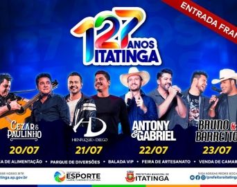 Itatinga comemora 127 anos com festa e grandes atrações musicais