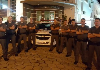 Equipe de policiais militares que trabalhou na ocorrência